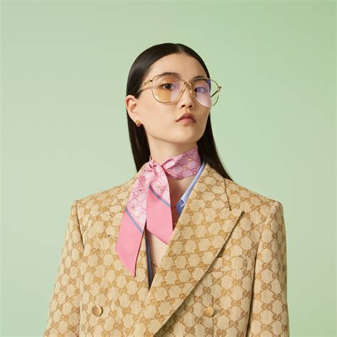 Gucci print silk neck bow